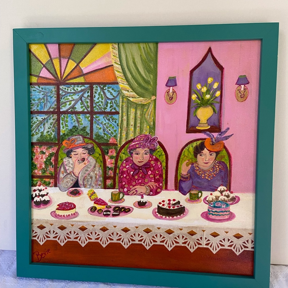 Whimsical original artwork. Framed